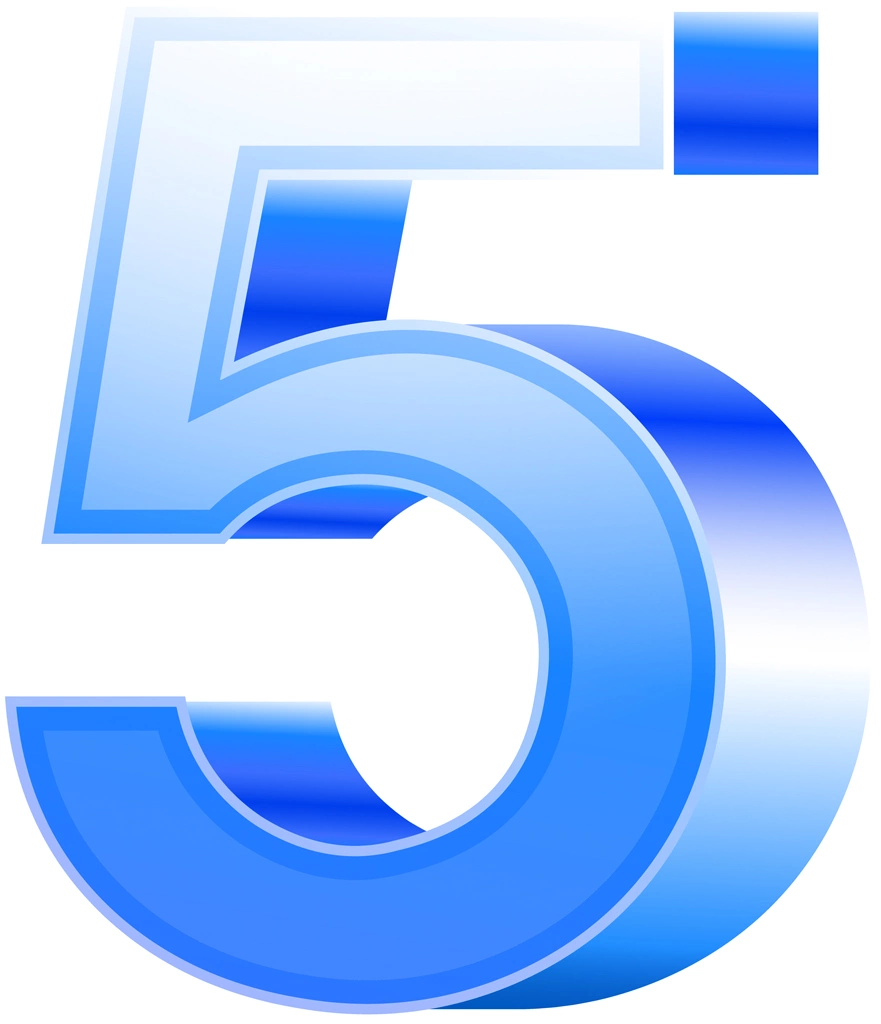 Ser of 6 Number 5 Illustrations and Vectors | Blue