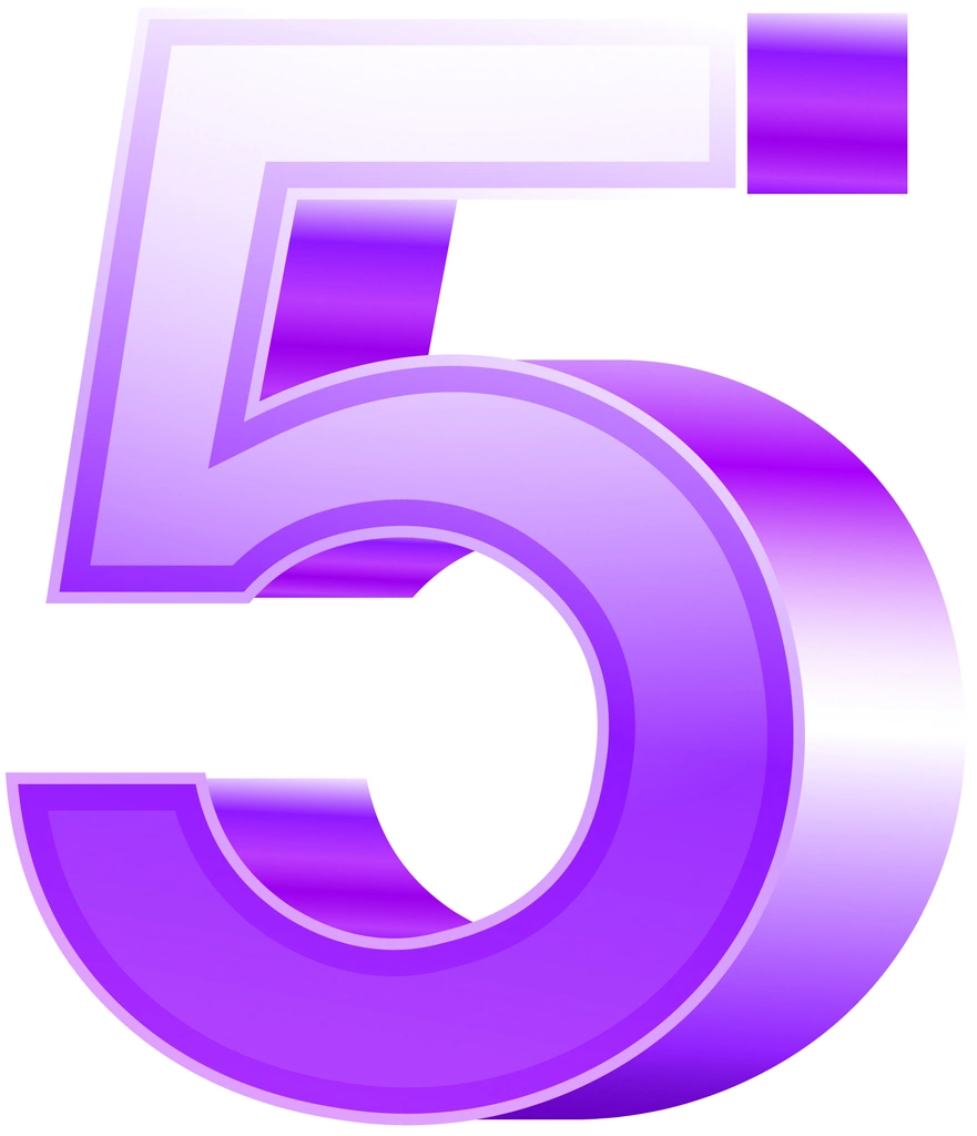 Ser of 6 Number 5 Illustrations and Vectors | Purple