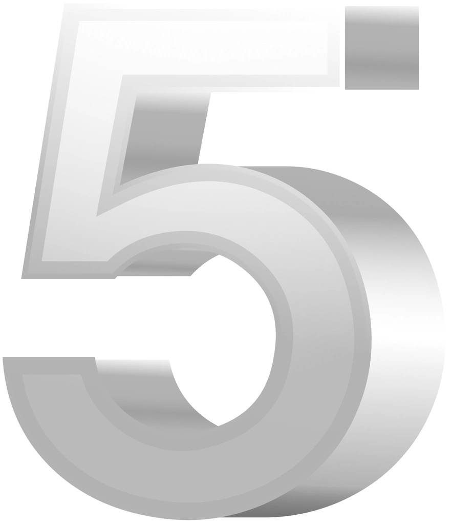 Ser of 6 Number 5 Illustrations and Vectors | Silver
