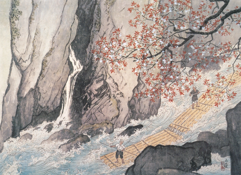「春峡」 川合玉堂 （1954年頃） | 没後50年 川合玉堂展 時を超え よみがえる日本自然より