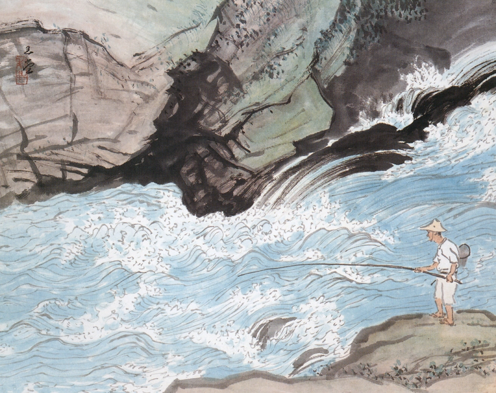「鮎釣」 川合玉堂 （1955年） | 没後50年 川合玉堂展 時を超え よみがえる日本自然より