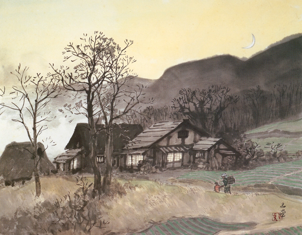 「夕月」 川合玉堂 （1955年） | 没後50年 川合玉堂展 時を超え よみがえる日本自然より