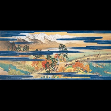 「悠紀地方風俗歌屏風 （小下図）」 川合玉堂 （1928年）