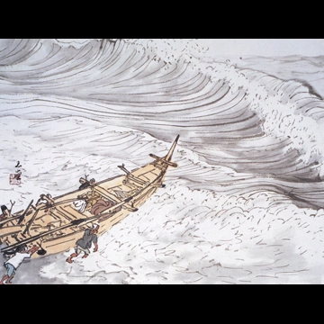 「出船」 川合玉堂 （1957年）