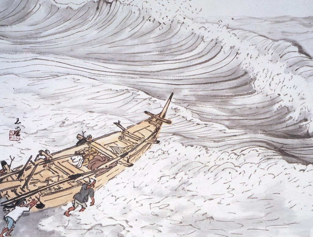 「出船」 川合玉堂 （1957年） | 没後50年 川合玉堂展 時を超え よみがえる日本自然より