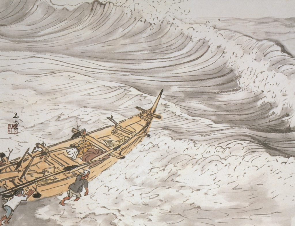 「出船」 川合玉堂 （1957年） | 川合玉堂展 描かれた日本の原風景より