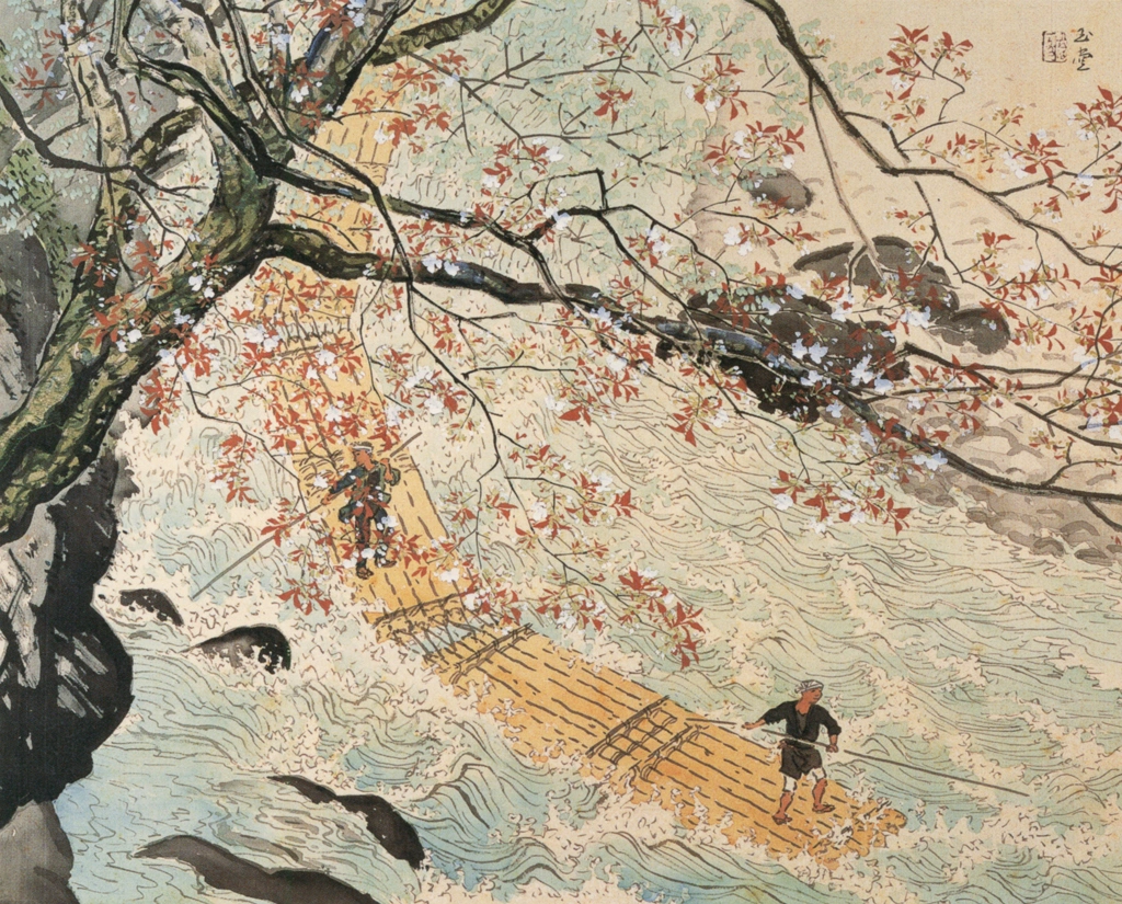 「花筏」 川合玉堂 （1951年） | 川合玉堂展 描かれた日本の原風景より