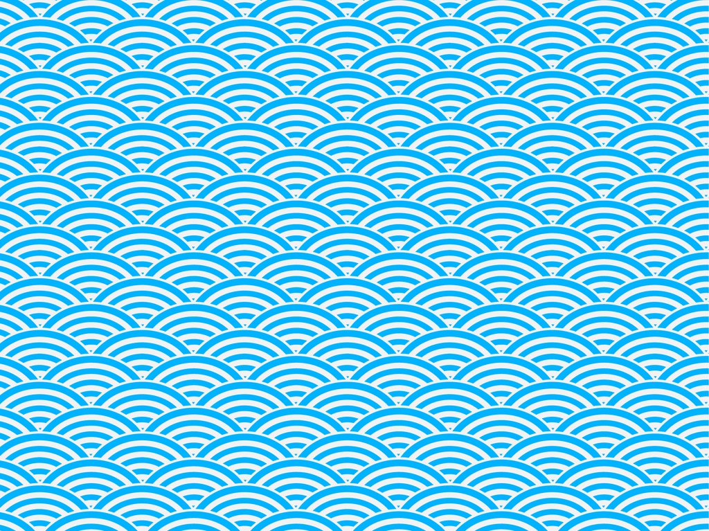 5種類の青海波文様の背景イラストとベクター | 水色