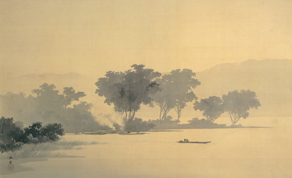 「朝江炊煙」 川合玉堂 （1905年） | 川合玉堂展 描かれた日本の原風景より