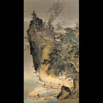 Cormorant Fishing by Kawai Gyokudō (1895)