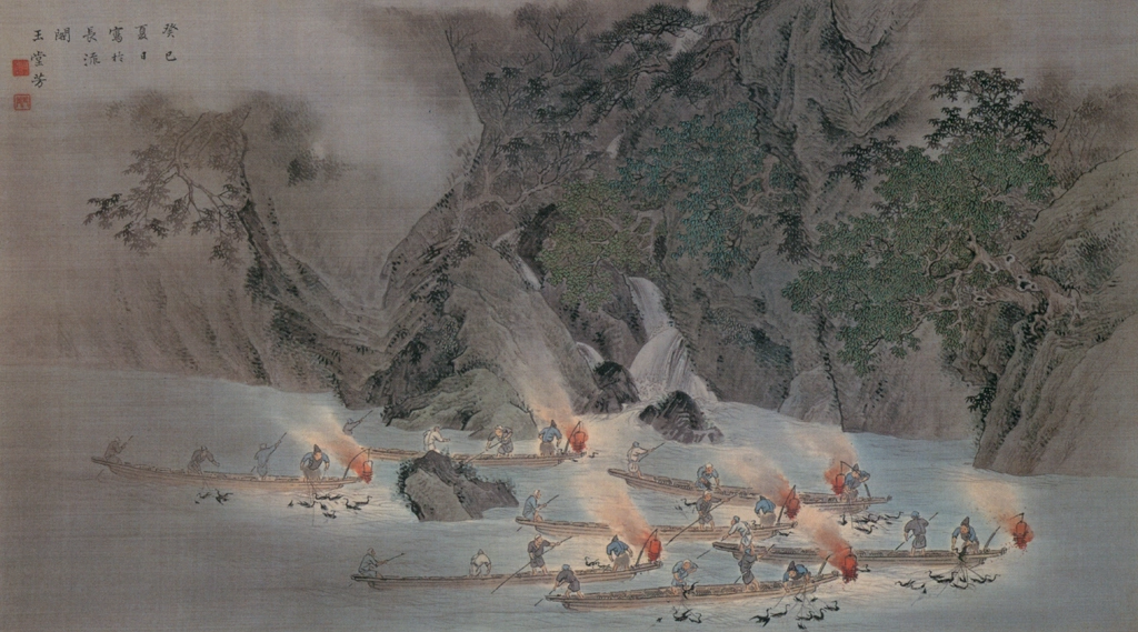 Fishing Fire by Kawai Gyokudō (1893) | from KAWAI Gyokudo: A Retrospective