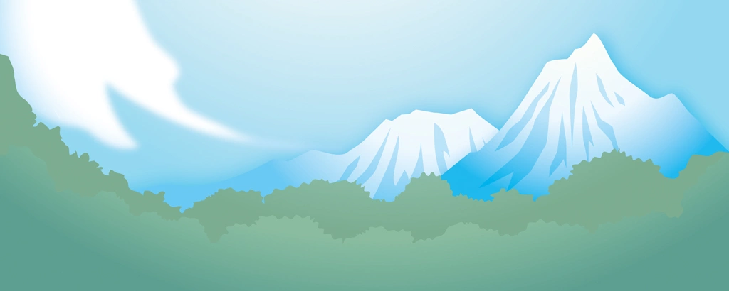 Set of 3 Mountain Landscape Illustrations and Vectors | Daytime