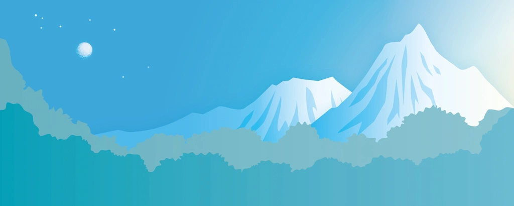 Set of 3 Mountain Landscape Illustrations and Vectors | Night
