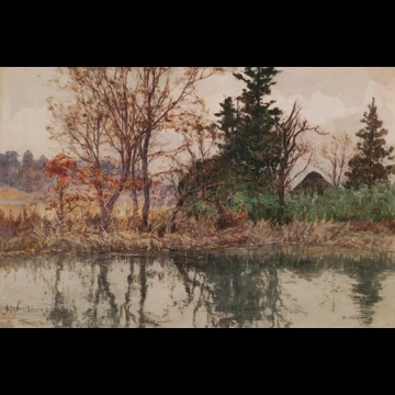 The Shores of a Pond by Yoshida Hiroshi (1894-99)