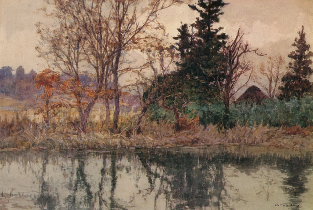 The Shores of a Pond by Yoshida Hiroshi (1894-99) | from Hiroshi Yoshida Exhibition - Refreshingly Original and Lyrical