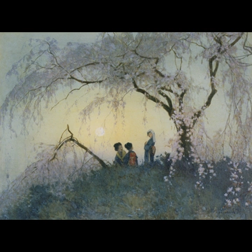 Kumoi Cherry Trees by Yoshida Hiroshi (circa 1899)