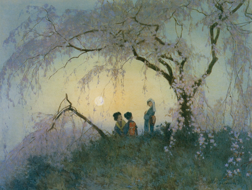Kumoi Cherry Trees by Yoshida Hiroshi (circa 1899) | from Hiroshi Yoshida Exhibition - Refreshingly Original and Lyrical
