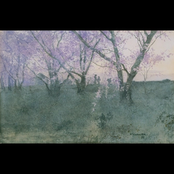 Cherry Trees at Bank Path by Yoshida Hiroshi (1901-03)