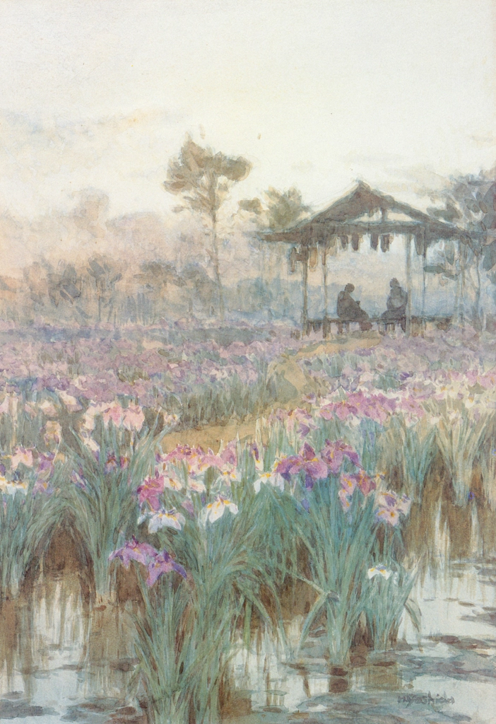 Iris Garden by Yoshida Hiroshi (circa 1903) | from Hiroshi Yoshida Exhibition - Refreshingly Original and Lyrical