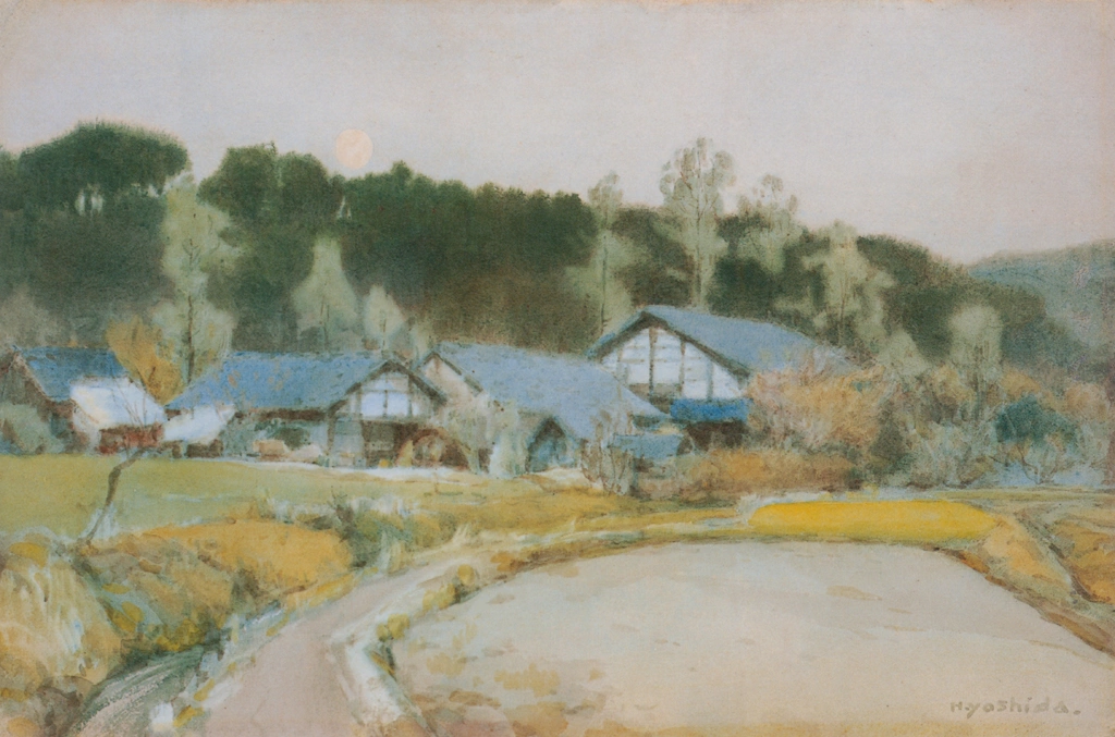 Moonrise at Koizumo Village by Yoshida Hiroshi (circa 1903) | from Hiroshi Yoshida Art Works
