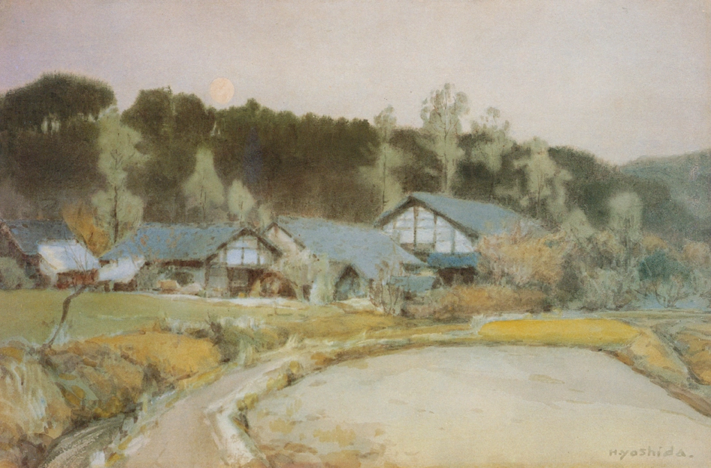 Moonrise at Koizumo Village by Yoshida Hiroshi (circa 1903) | from Hiroshi Yoshida Exhibition - Refreshingly Original and Lyrical