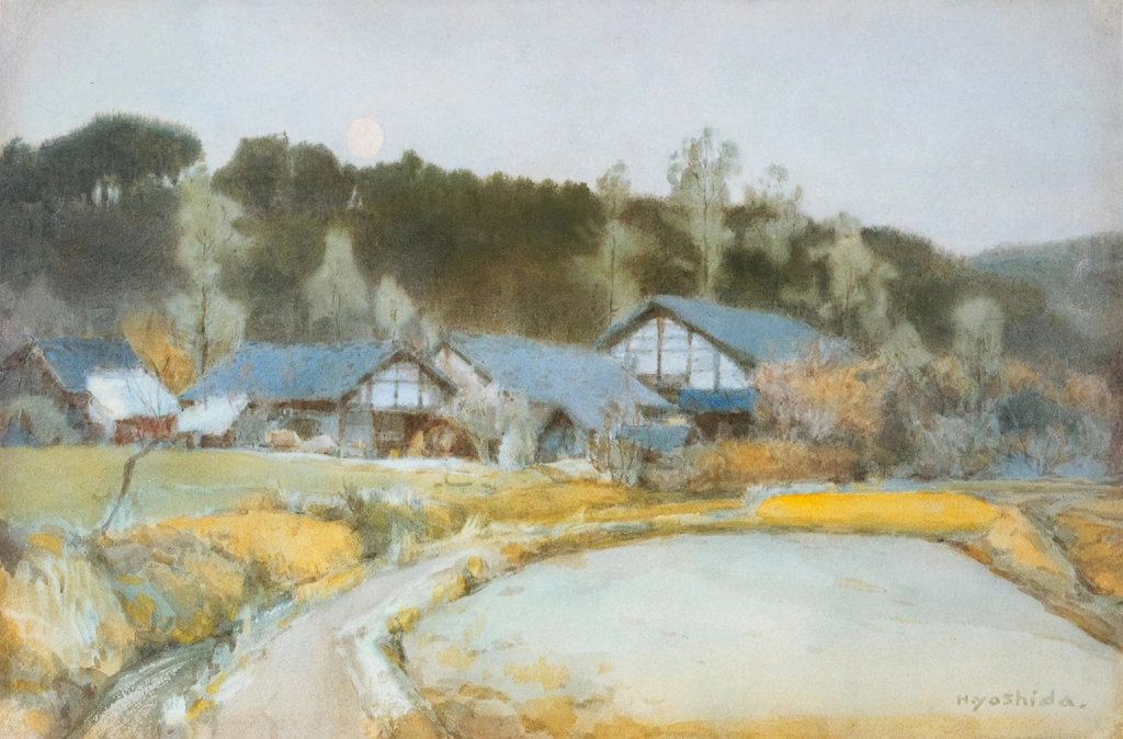 Moonrise at Koizumo Village by Yoshida Hiroshi (circa 1903) | from Japanese Watercolor 15