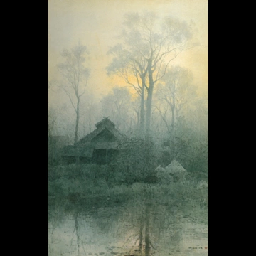 Farmhouse in the Mist by Yoshida Hiroshi (circa 1903)