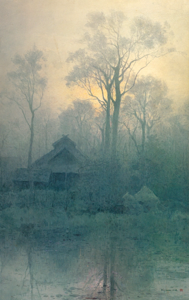 Farmhouse in the Mist by Yoshida Hiroshi (circa 1903) | from Hiroshi Yoshida Exhibition - Refreshingly Original and Lyrical