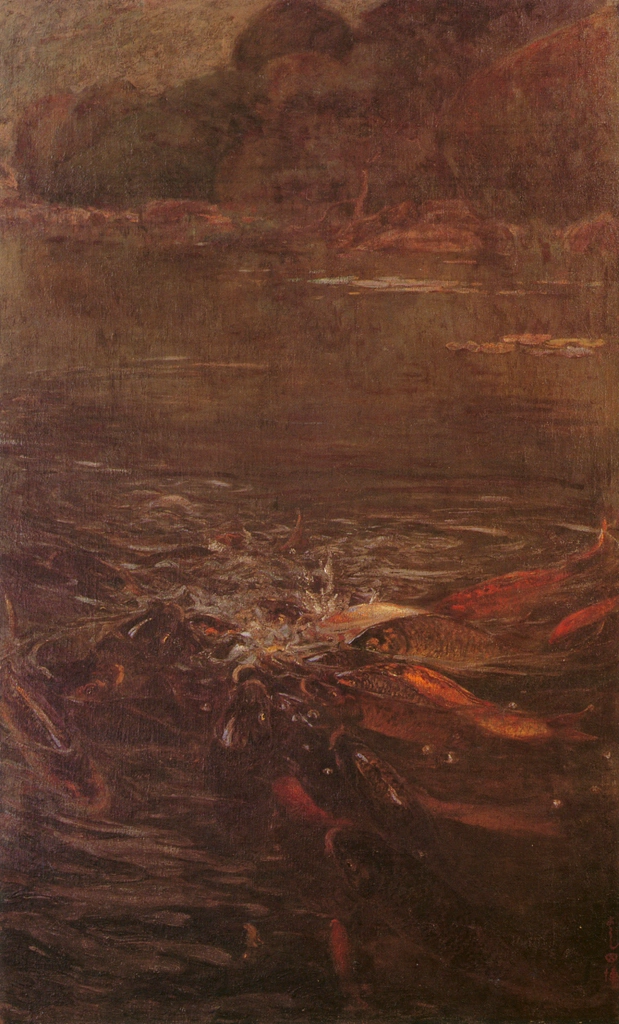 「池の鯉」 吉田博 （1907年） | 近代風景画の巨匠 吉田博展 清新と抒情より