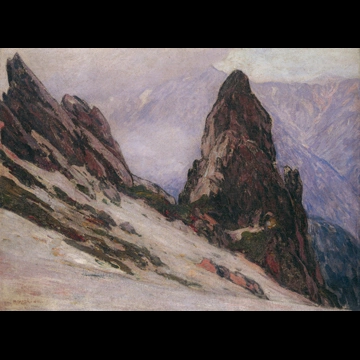 Granite Rocks on a Mountain Top by Yoshida Hiroshi (1916)