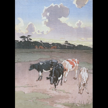 「牧場の午後（渡辺版）」 吉田博 （1921年）