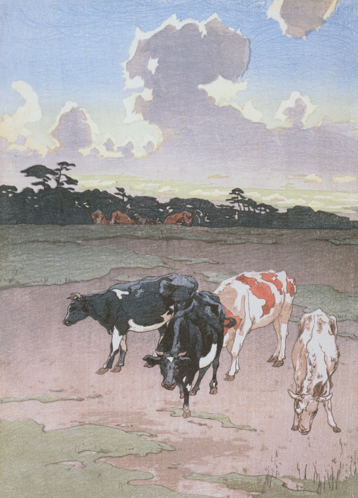 「牧場の午後（渡辺版）」 吉田博 （1921年） | 吉田博作品集より