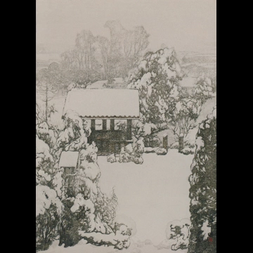 「東京拾二題 中里之雪」 吉田博 （1928年）