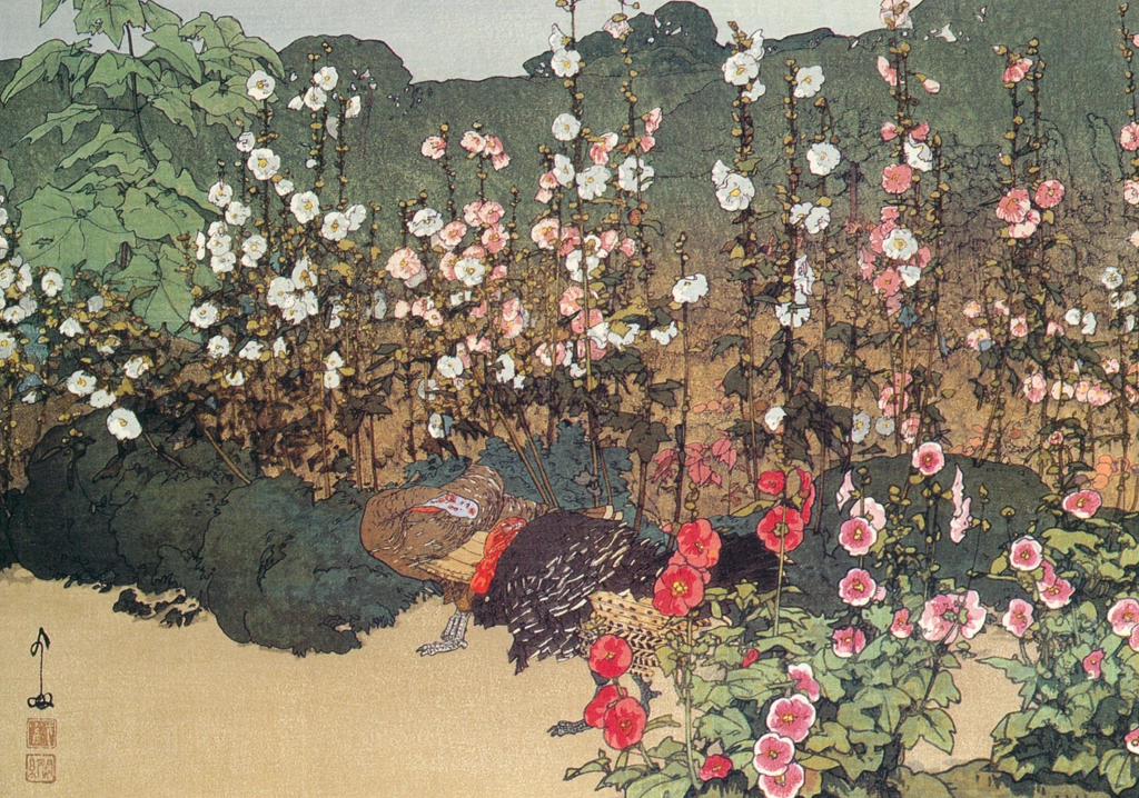 「蜀葵」 吉田博 （1927年） | 近代風景画の巨匠 吉田博展 清新と抒情より