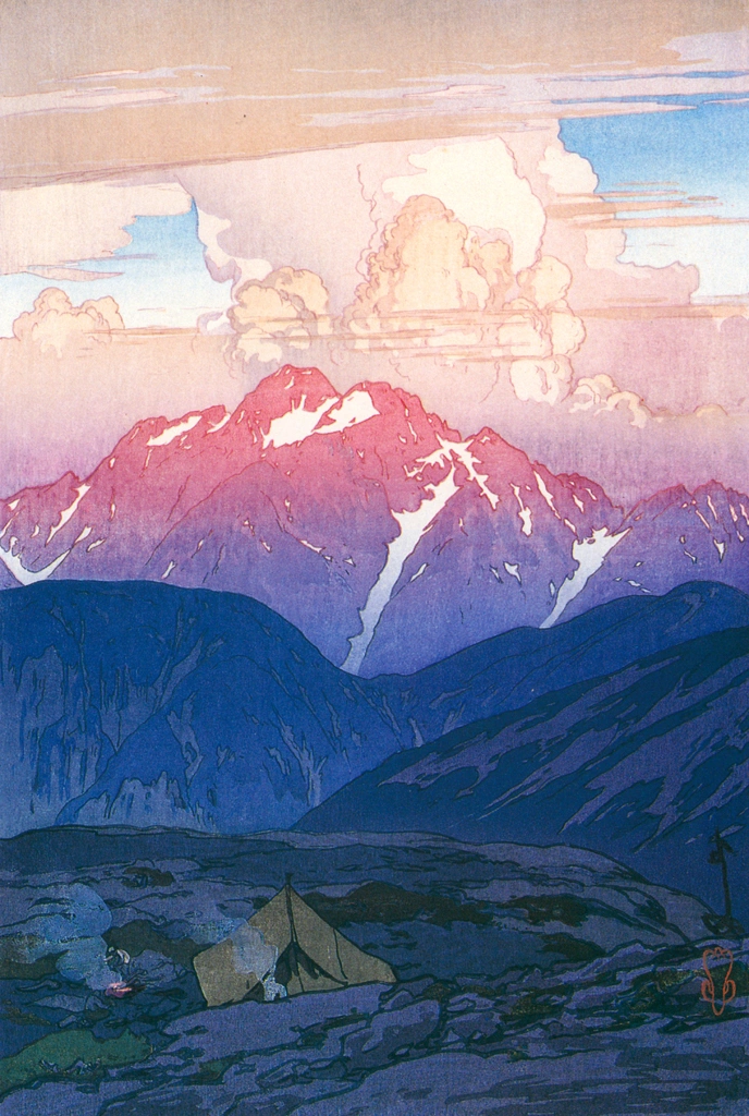 Twelve Scenes of the Japan Alps: Morning on Mt. Tsurugi by Yoshida Hiroshi (1926) | from Hiroshi Yoshida Exhibition - Refreshingly Original and Lyrical