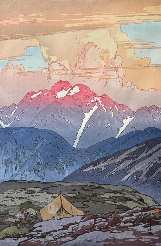 Twelve Scenes of the Japan Alps: Morning on Mt. Tsurugi by Yoshida Hiroshi (1926) | 3