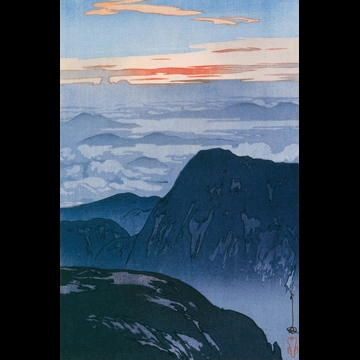 「日本アルプス十二題 烏帽子岳の旭」 吉田博 （1926年）