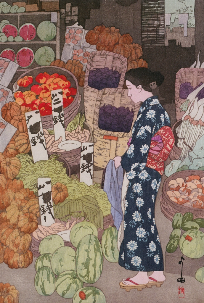 「根津 正直八百屋」 吉田博 （1926年） | 吉田博作品集より