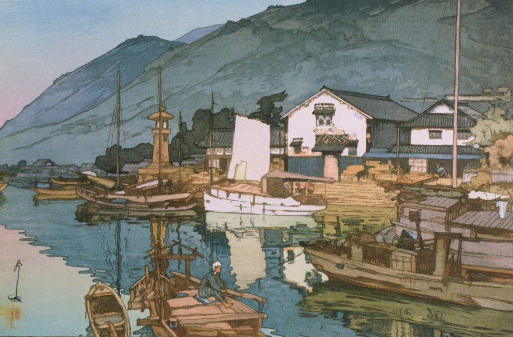 「瀬戸内海集第二 鞆之港」 吉田博 （1930年） | 近代風景画の巨匠 吉田博展 清新と抒情より