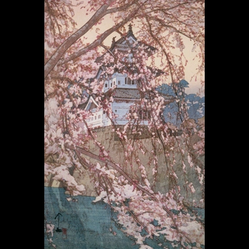 「櫻八題 弘前城」 吉田博 （1935年）