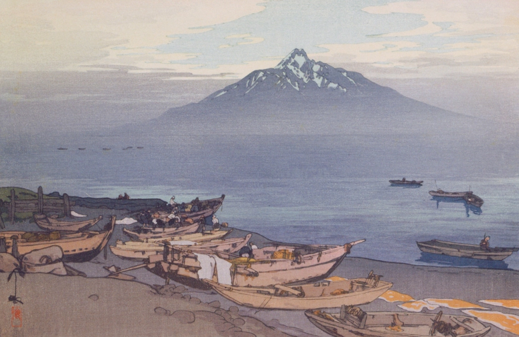 「北海波静 利尻山」 吉田博 （1938年） | 吉田博作品集より