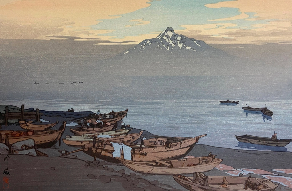 「北海波静 利尻山」 吉田博 （1938年） | 2