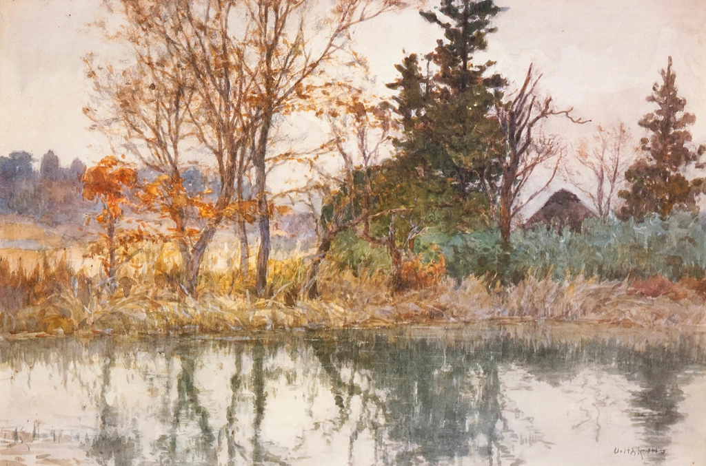 「池畔」 吉田博 （1894-99年） | 日本の水彩画15より