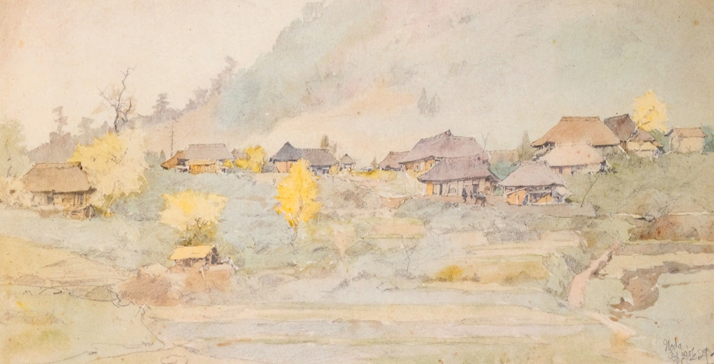 「前橋 招魂社付近」 吉田博 （1895年） | 日本の水彩画15より