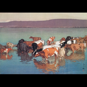 「沼崎牧場のひる」 吉田博 （1927年）