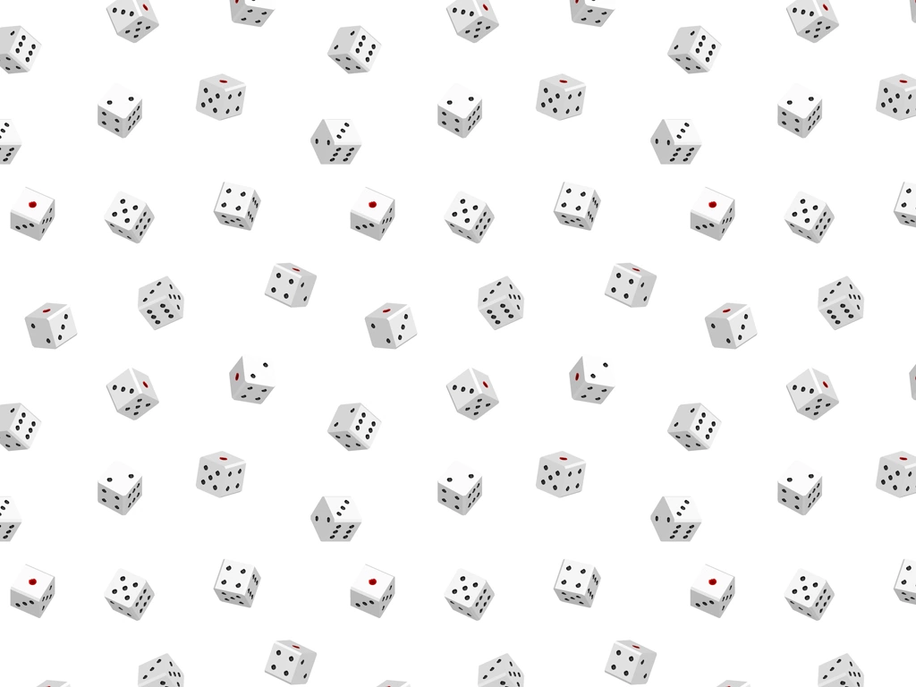 6種類のサイコロ柄の背景イラストとベクター | 白色