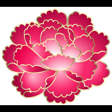 6種類の牡丹の花のイラストとベクター