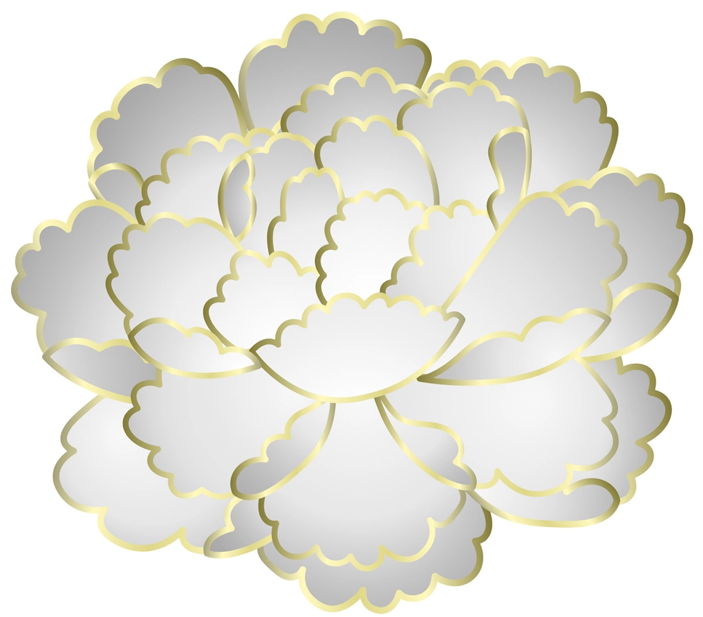 6種類の牡丹の花のイラストとベクター | 白色