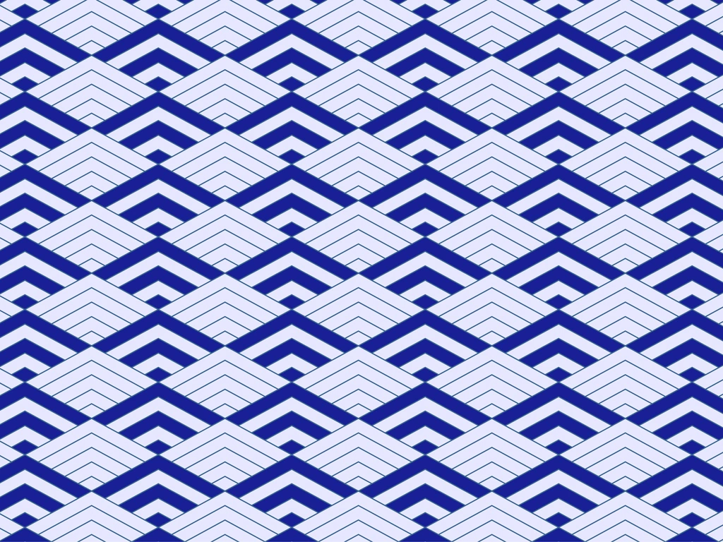 6種類の幾何学的な波柄模様の背景イラストとベクター | 薄青紫色と青色