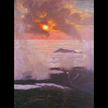 「雲海に入る日」 吉田博 （1922年）
